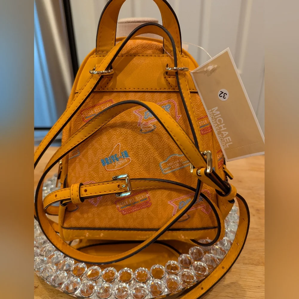 Michael Kors Rhea Extra Small Printed Signature Logo Backpack NWT